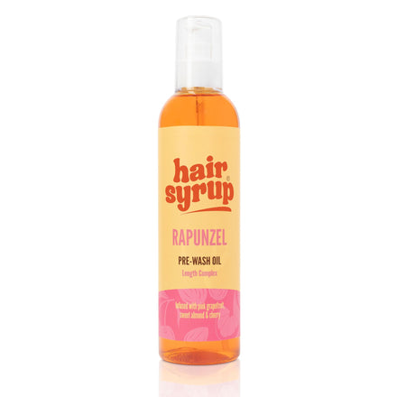 Hair Syrup | Rapunzel Pre-Wash Hair Oil | Infused with Pink Grapefruit, Sweet Almond & Cherry | Revitalise Your Scalp & Mind | Vegan | 100% Natural | 300ml Pump Bottle Applicator