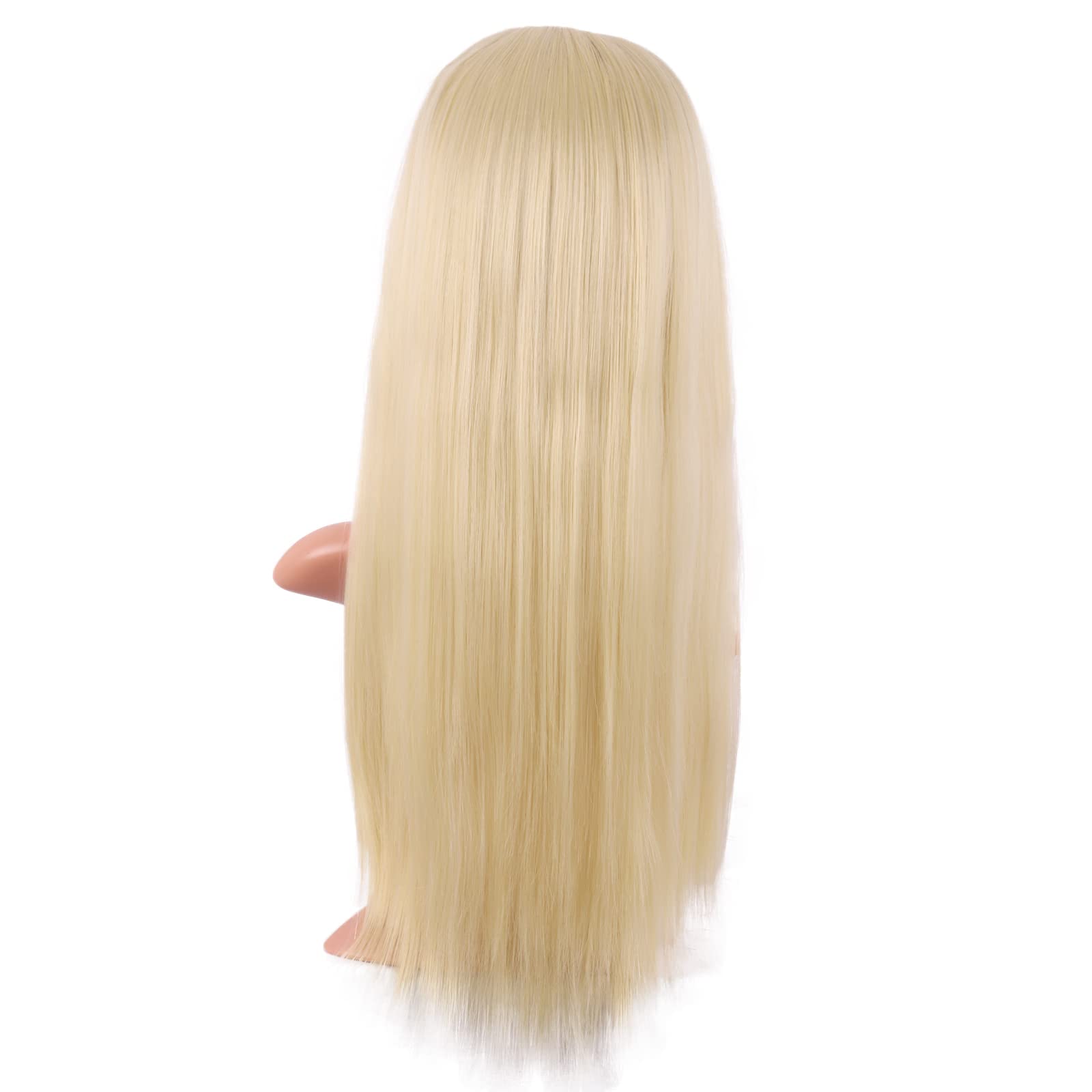 MapofBeauty 24 Inch/60 cm Long Straight Synthetic Hair Heat Resistant Party Cosplay Wig (Mixed Blonde)
