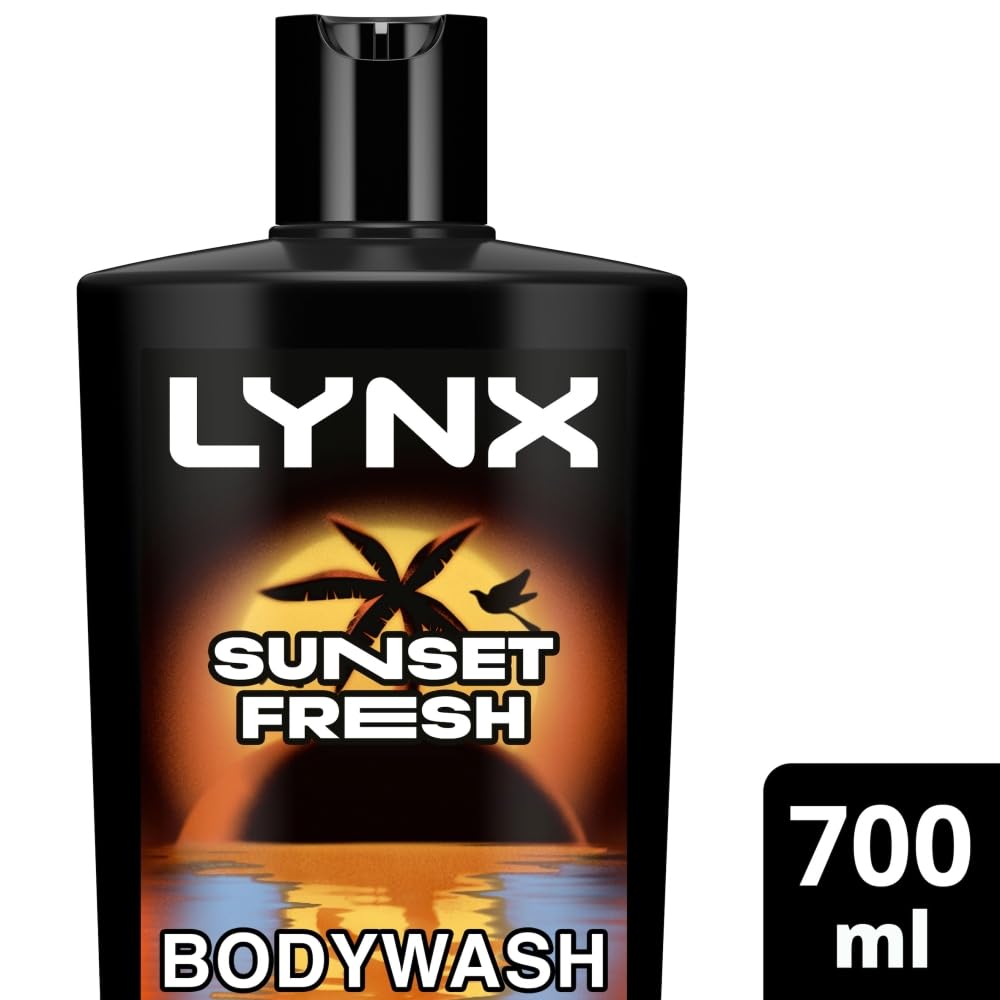 Lynx XXL Body Wash Multipack Sunset Fresh 3-in-1 Men's Shower Gel for Hair, Face & Body 12H Sweat and Odour Protection Energising Mango and Mandarin Scent 700ml, 3 Pack