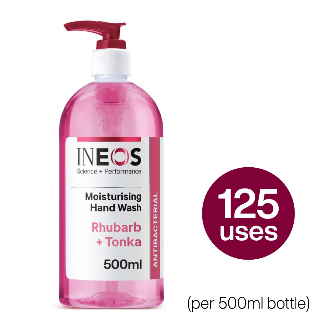 INEOS - Liquid Hand Soap - Moisturising - Handwash with Rhubarb & Tonka - 6 Bottles x 250ml, Packaging May Vary
