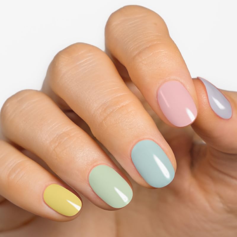 MOYOU LONDON Semi Cured Gel Nail Strips - 20 Pcs. Nail Wraps for Salon-Quality Manicure - Works with Any UV Lamp - Easy to Apply, Trim, & Remove Gel Stickers