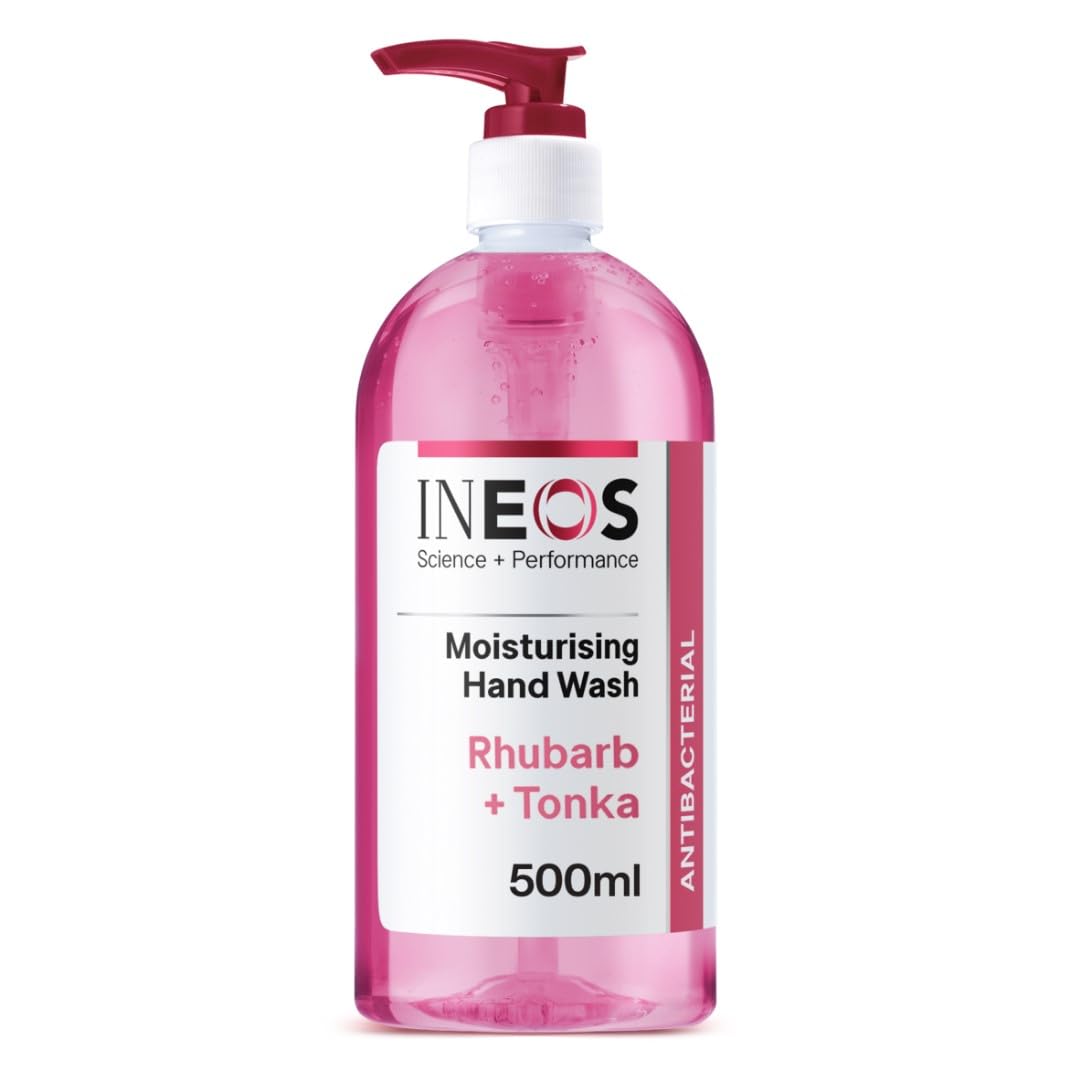 INEOS - Liquid Hand Soap - Moisturising - Handwash with Rhubarb & Tonka - 6 Bottles x 500ml, Packaging May Vary