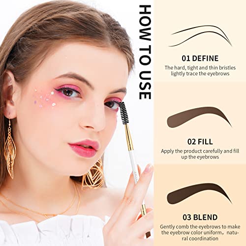 Docolor Duo Eyebrow Brush,Professional Angled Eye Brow Brush and Spoolie Brush