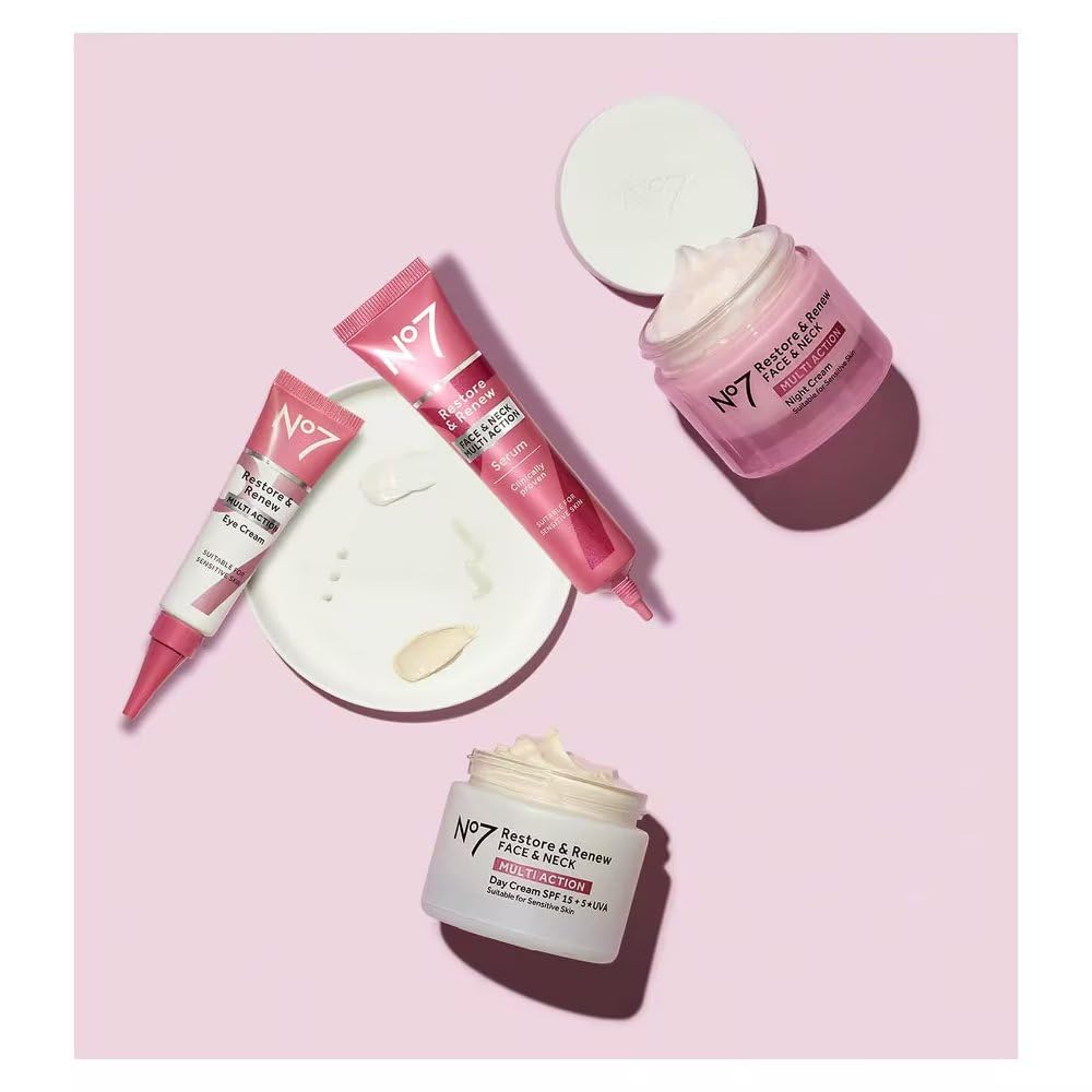 No7 Restore & Renew Face & Neck Multi Action Night Cream 50ml (Pack of 1) ENHANCED FORMULA