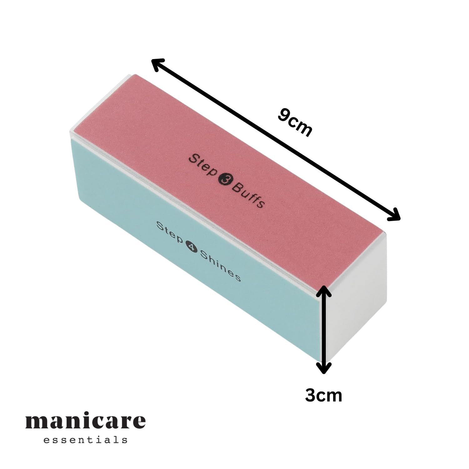Manicare 4 Way Buffing Block For Nails, Removes Ridges And Creates An Instant High Gloss Shine, Easy To Use Manicure Tool For Shaping, Smoothing and Polishing Nails