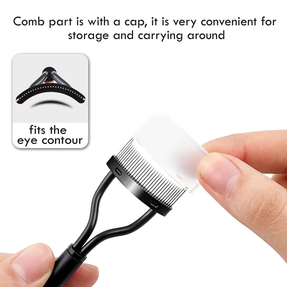 KINGMAS Eyelash Comb Separator, Eye Lash Separator Eyelash Definer Mascara Comb Applicator with Cover - Arc Designed