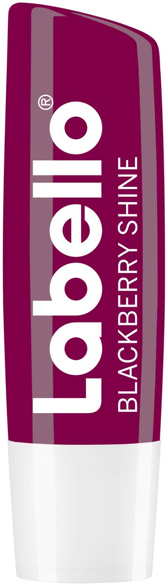 Labello Blackberry Shine in confezione da 1 (1 x 4,8 g), matita per la cura delle labbra con delicata lucentezza rossa e pigmenti brillanti, cura delle labbra senza oli minerali