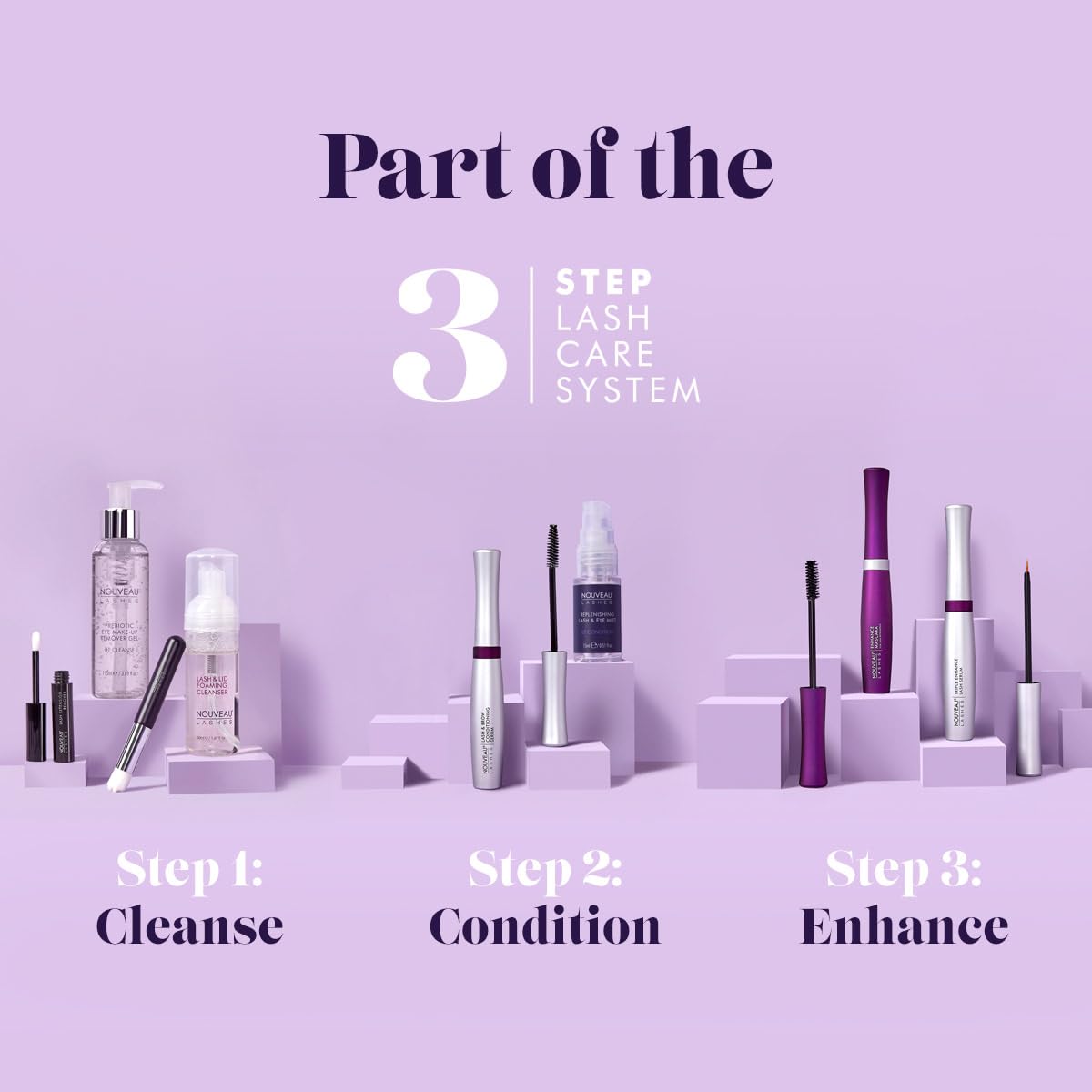 Nouveau Lashes Triple Enhance Lash Serum, Multifunctional Proteins, Triple Peptide Complex, Helps Improve Lash Length, Strength and Volume, Vegan, 5 ml