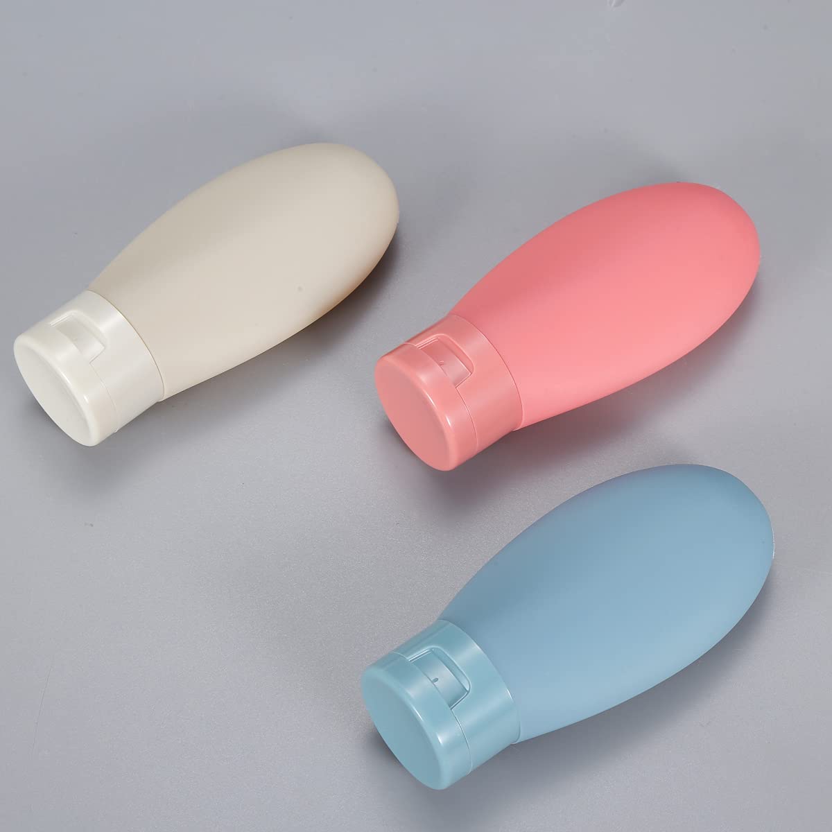 LIYUABU 3 Pcs Travel Bottles Set,60ML Travel Bottles & Containers,Small Mini Empty Plastic Squeeze Bottles for Travel Toiletries,Shampoo and Conditioner with Storage Bag