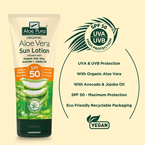 Aloe Pura Aloe Vera Sun Lotion SPF50, 200 ML