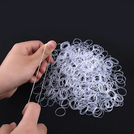 500 Pcs Clear Elastic Hair Bands for Women, Clear Hair Elastic Bands for Women, Elastic Bands to Beautify Your Hair, Clear Rubber Bands for Hair Braiding, Wedding Hairstyle