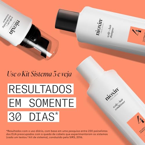 Nioxin System 4 Scalp + Hair Shampoo - Hair Thickening Shampoo For Coloured, Dry and Damaged Hair with Progressed Thinning - with Biotin and Niacinamide, 300ml