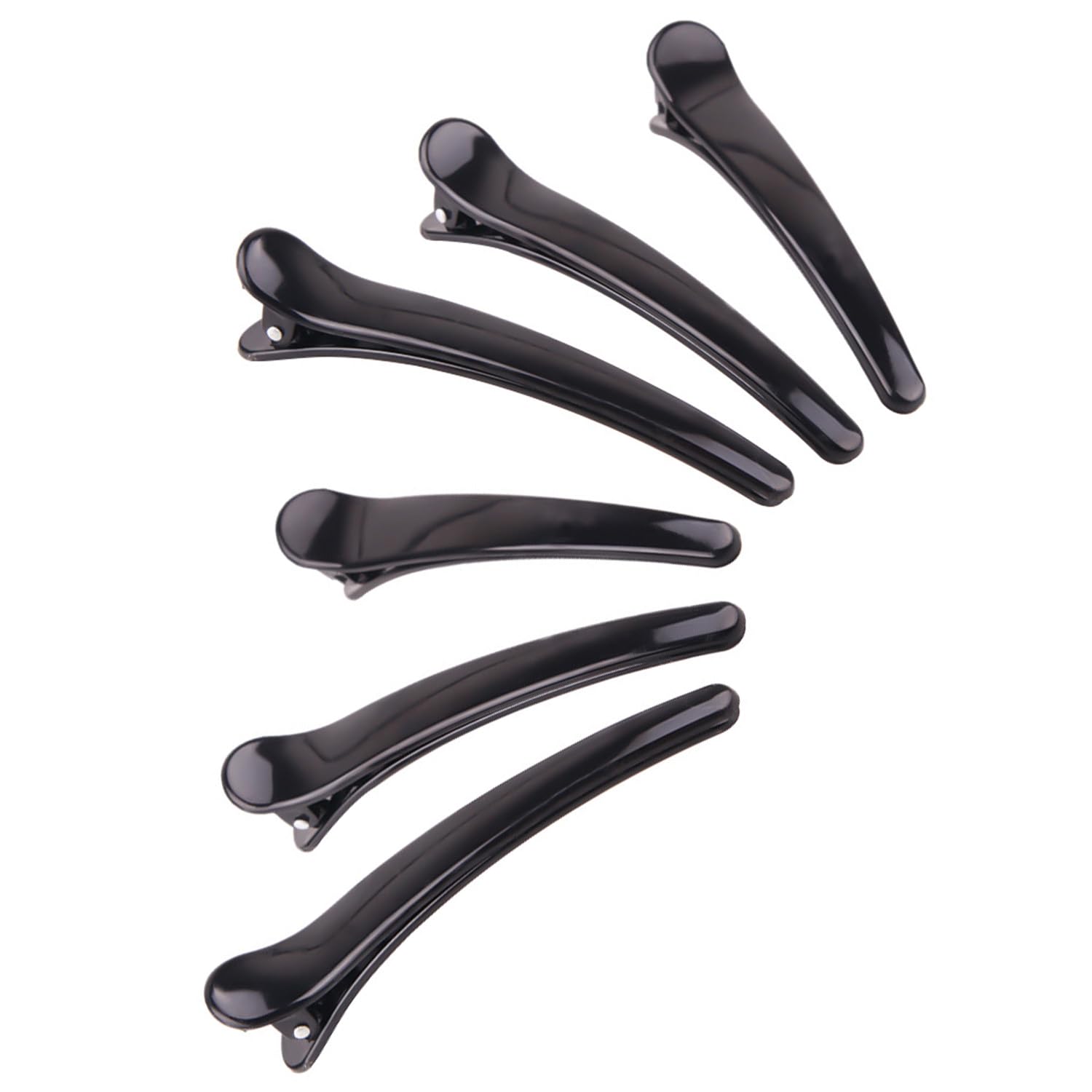 6pcs Hair sectioning clips Professional Hair Clips,Plastic Hairdresser Clips,Hair Styling Clips Salon and Home Hair Cutting Clips for Hairdresser (Black)