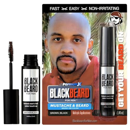 Blackbeard Brown Black - Temporary Colour for Mens Moustache Sideburns and Beard by Blackbeard
