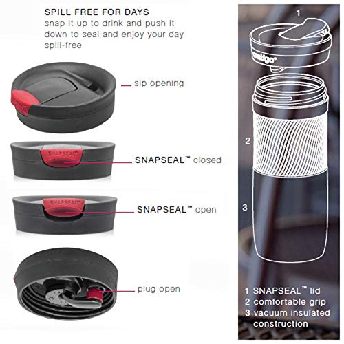Contigo Byron Snapseal Travel Mug, Stainless Steel Thermal mug, vacuum flask, leakproof tumbler, coffee mug with BPA free Easy-Clean Lid, 470 ml, Biscay Bay