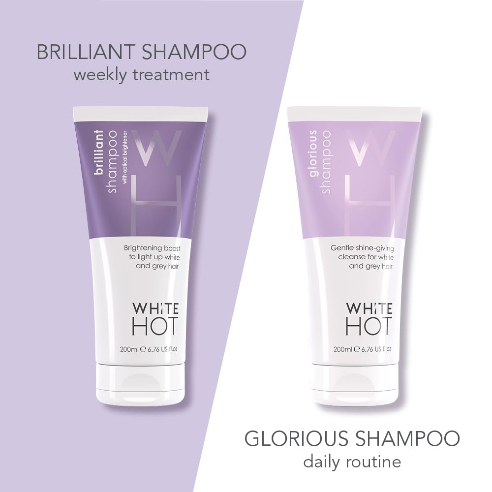 White Hot Shine Duo: Glorious Shampoo & Luminous Conditioner 200ml, shine & cleanse for glossy white & grey hair