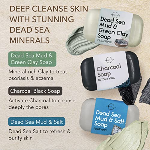 O Naturals 6pack Moisturizing Black Soap - Natural Soap Bar - Body Soap Bars, Face Soap & Hand Soap Shower Soap, Body Wash Bar - Gift for Women