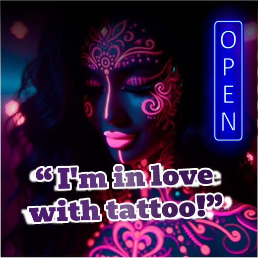 Glow in the Dark Neon Temporary Tattoos - 20 Sheets, 170+ Unique Designs for Party Rave Festival