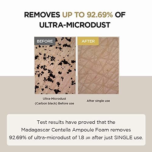 SKIN1004 Madagascar Centella Ampoule Foam 4.22 fl.oz, 125ml, Low pH Foam Cleanser, Natural Soda Powder Coconut Surfactant and EWG Green Grade