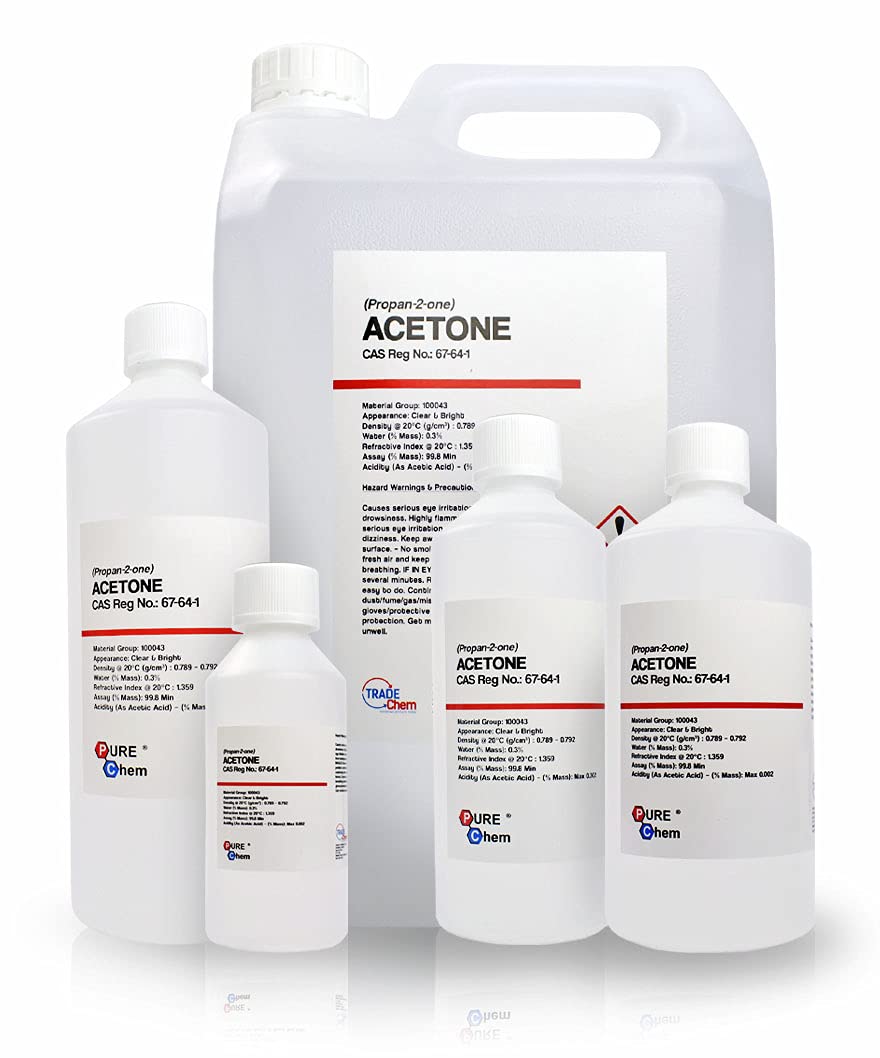 Pure Acetone - Acrylic Nail Remover Nail Polish Remover 99.8% (2L Jerry Container) Clear