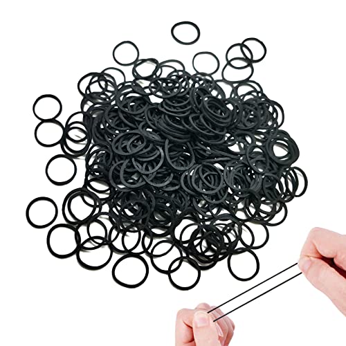 Black Elastic Hair Bands,500pcs Small Hair Rubber Bands with Box, Soft Mini Hair Elastics Ties Bands for Women Hair, Kids Hair, Braids Hair, Beard etc