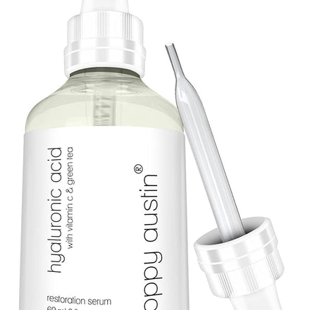 Poppy Austin 60mL Face Serum- Pure Hyaluronic Acid Serum for Face- Skin Serum for Women with Vitamin C- Vegan, Cruelty-Free Anti Aging Serum- Hydrates & Brightens Skin, Targets Fine Lines & Wrinkle