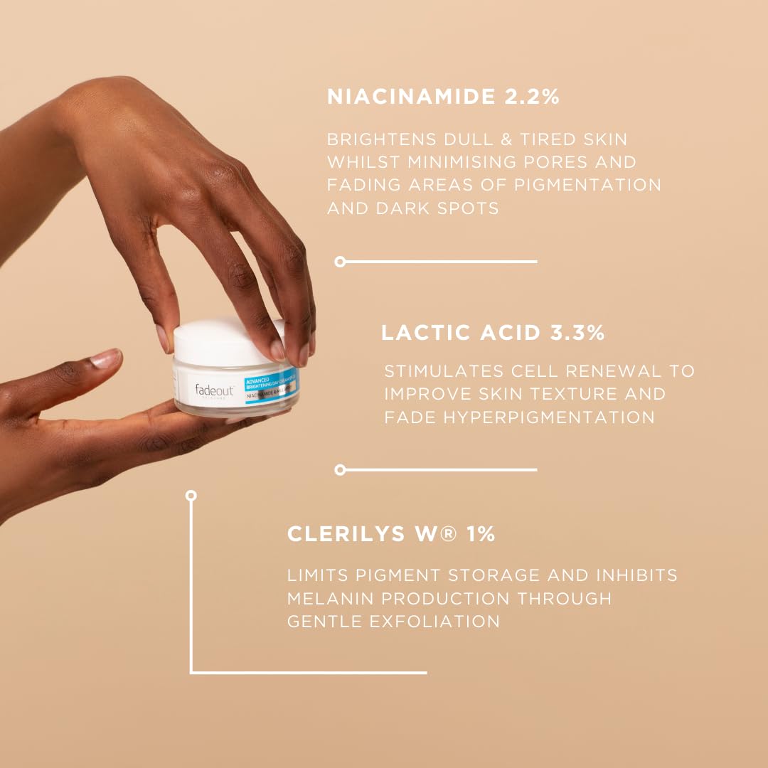 Fade Out Advanced Even Skin Tone Day Cream with SPF25 - Face Cream With Niacinamide and Lactic Acid to Brighten Skin tone in 4 weeks