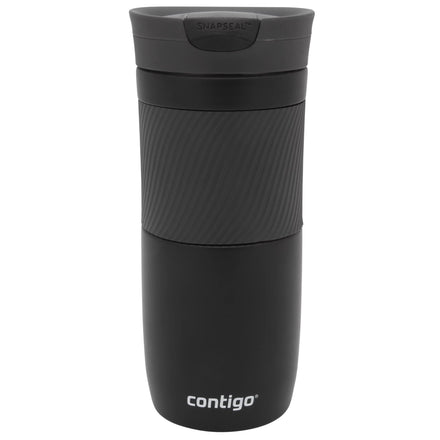 Contigo Byron Snapseal Travel Mug, Stainless Steel Thermal Mug, Vacuum Flask, Leakproof Tumbler, Coffee Mug with BPA Free Easy-Clean Lid, 470 ml, Matte Black
