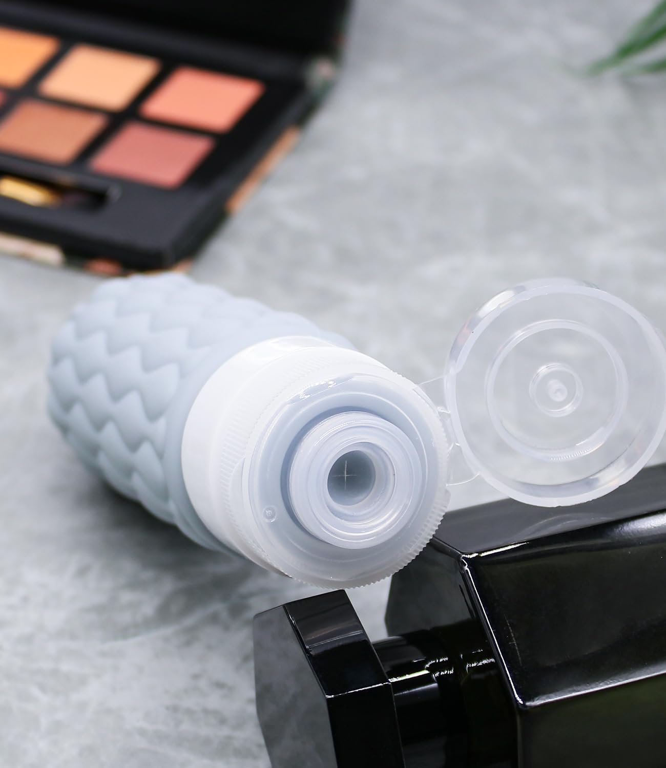 4 Pack Travel Bottles for Toiletries with Labels, 100ML Silicone Travel Bottles Set with Clear Zipper Toiletry Bag, Leakproof Refillable Squeeze Travel Size Containers for Shampoo Conditioner