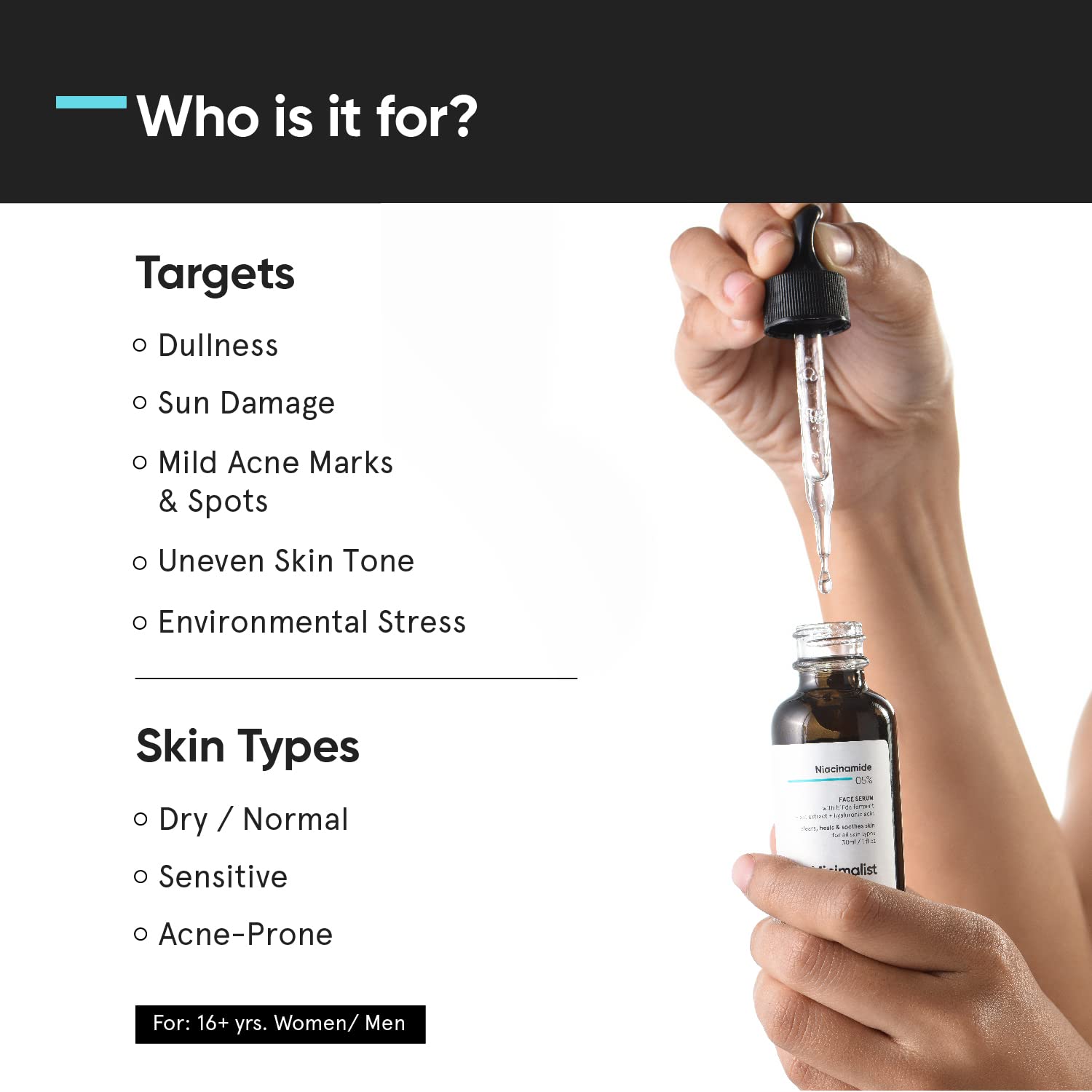 Minimalist 5% Niacinamide Face Serum for Clear Glowing Skin | Reduces Dullness, Hydrates & Repairs Skin with Vit B3 & HA | Day & Night Serum for Dry & Sensitive Skin | For Women & Men, 30 ml