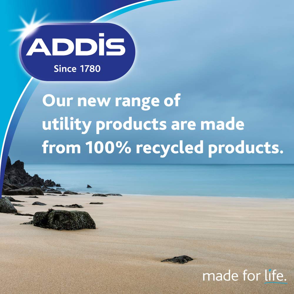 Addis Eco Made from 100% Recycled Plastic Family Kitchen Pedal Bin, 50 Litre, Light Grey