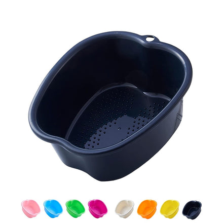 AXLOFO® Large Spa Foot Bath Bowl, Sturdy Plastic Foot Soak Bowl, Massage Foot Pedicure Bowl, Detox, feet soak, Extra Footbath Foot Basin for Soaked to Remove Dead Skin, Calluses (Black)