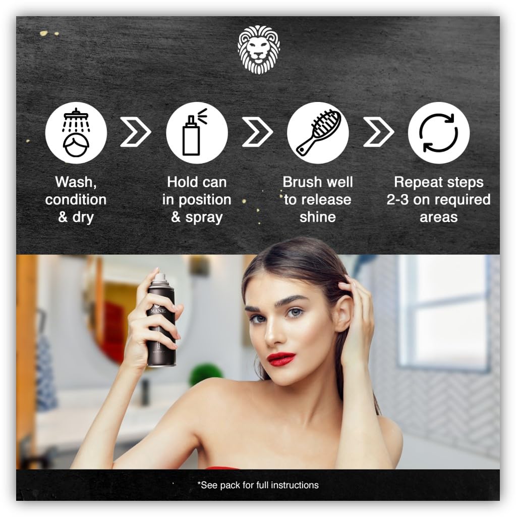 Dark Brown - Mane Hair Thickening Spray for hair loss and to conceal roots.