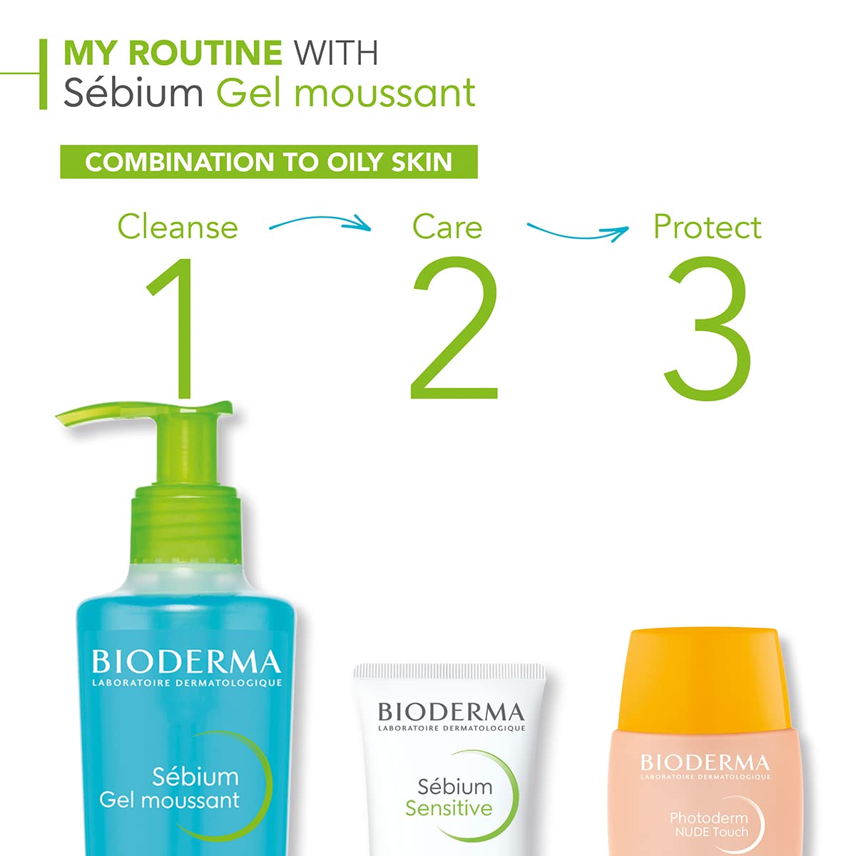 Bioderma Sébium Foaming Gel - Ultra-Gentle Purifying Cleanser for Oily, Combination & Acne Prone Skin, Remove Impurities & Control Shine, 500ml