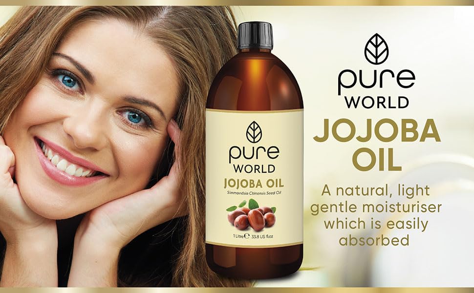 Pure World Natural Jojoba Oil… Jojoba Oil, 1 Litre Jojoba Oil Cold Pressed 100% Pure and Undiluted