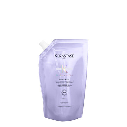 Kerastase Blond Absolu Lumière Shampoo Refill Pouch - Intensely Hydrates, Removes Impurities, For Lightened & Highlighted Hair, 16.9 Fl Oz