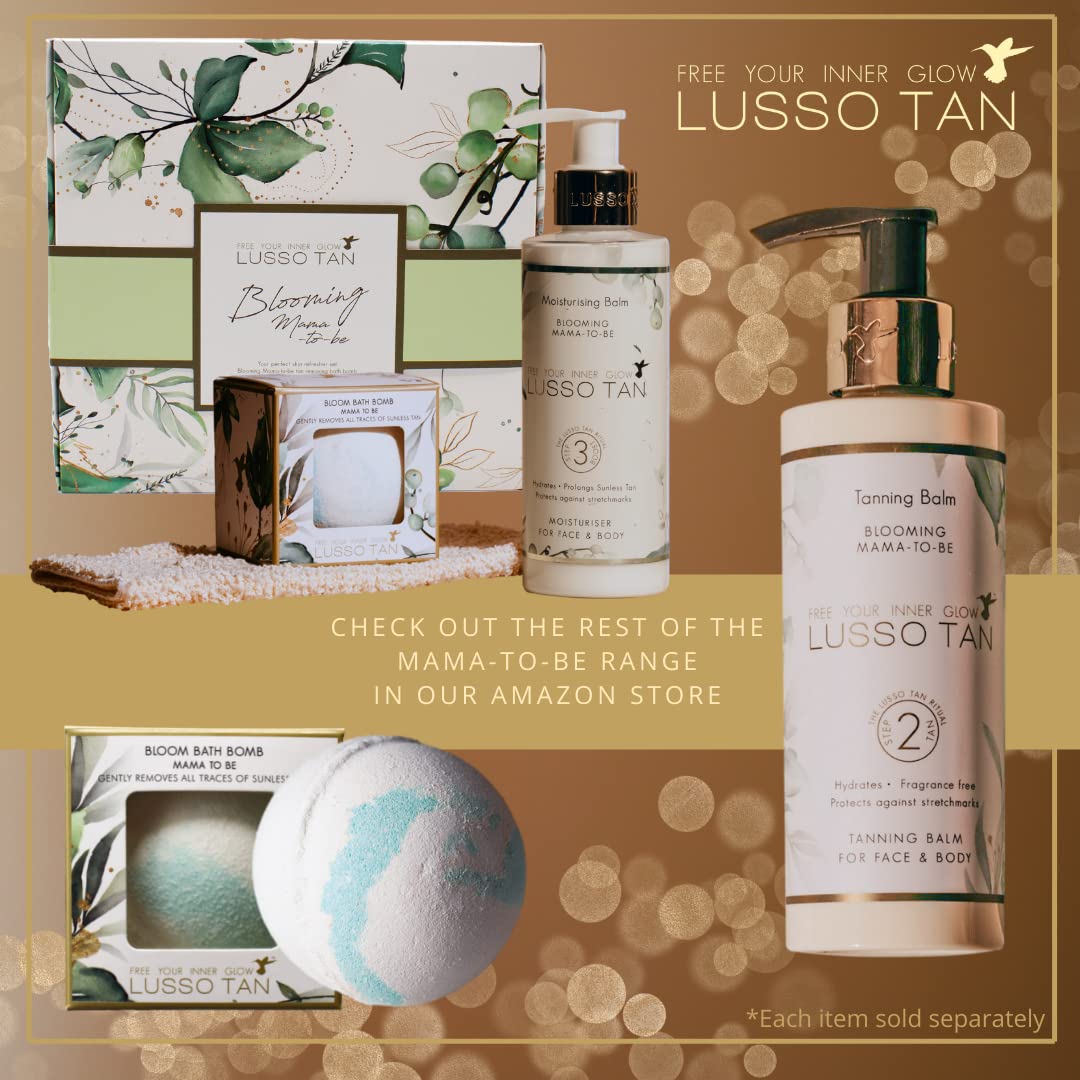 Pregnancy-Safe Self Tanner Lotion - By Lusso Tan. Helps Prevent Stretch Marks. Organic Vegan & Cruelty-Free False Tan with Vitamins. Gradual Fake Tan For Mamas-To-Be. Baby Shower Gift Ideas.