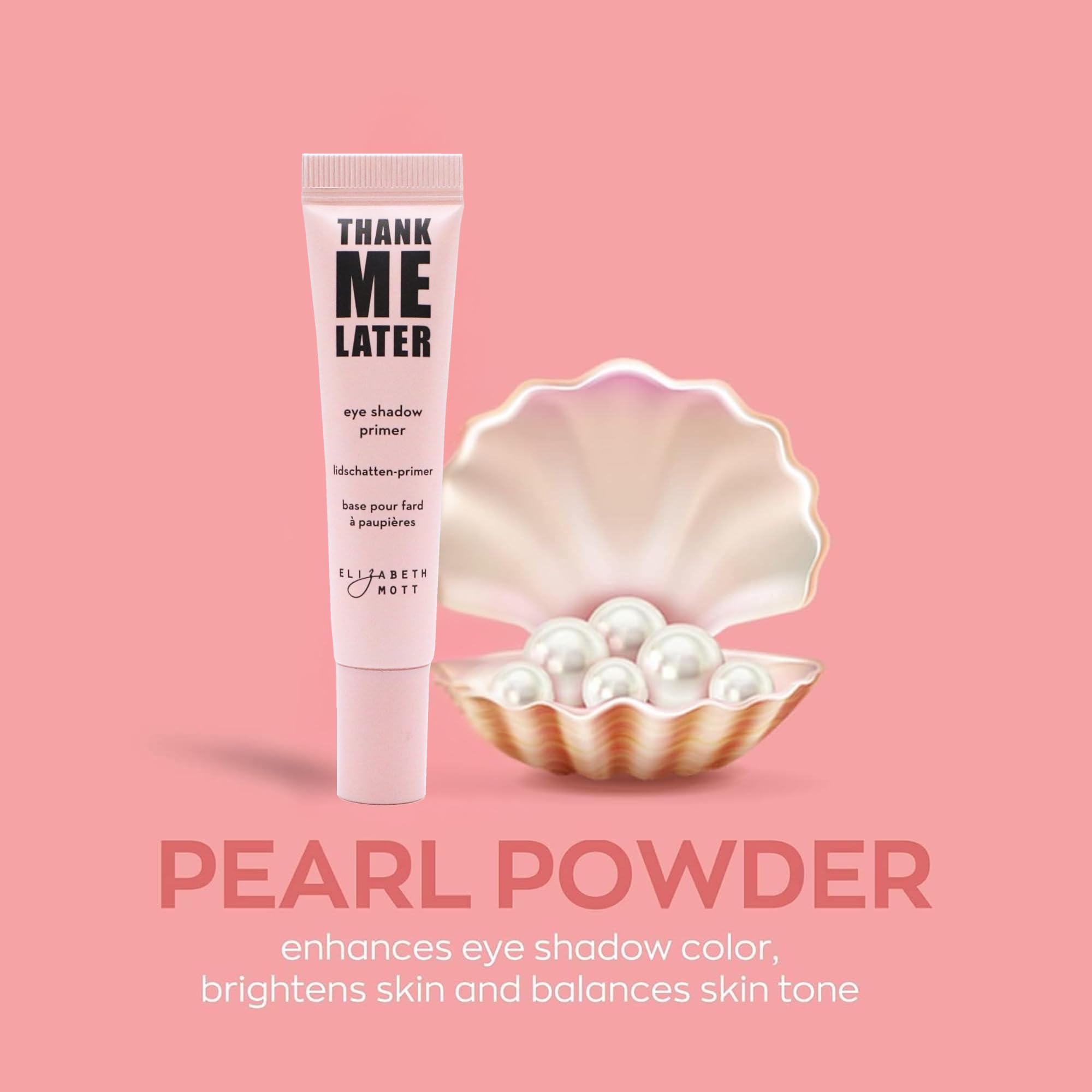 Elizabeth Mott Eyeshadow Primer - Thank Me Later - for Long-Lasting Power Grip - Eye Makeup Base to Control Oil & Prevent Creasing for All-Day - Eye Shadow Cream for Mature Skin - 10 g