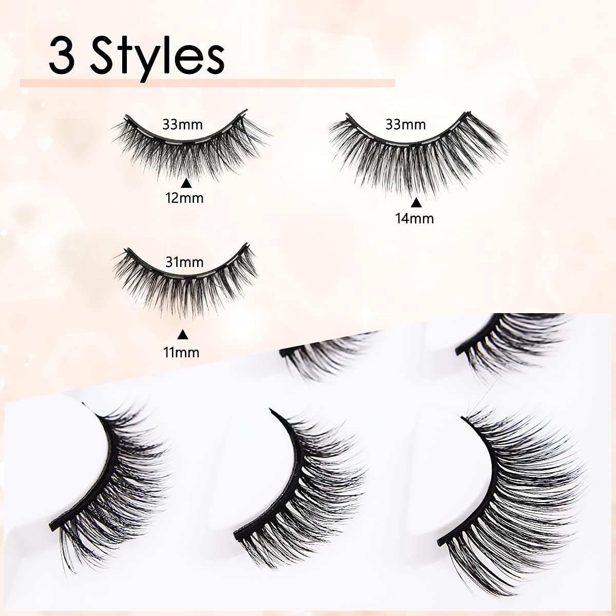 Eyelash Extension 0.15 D Curl Mix-8-15mm Soft Black Matte Optional (Large)