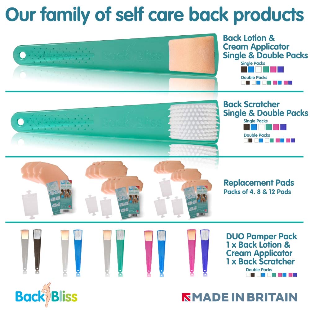 BackBliss Effortlessly Reaches Your Back - Easy Lotion Applicator for Backs - Made in Britain Green