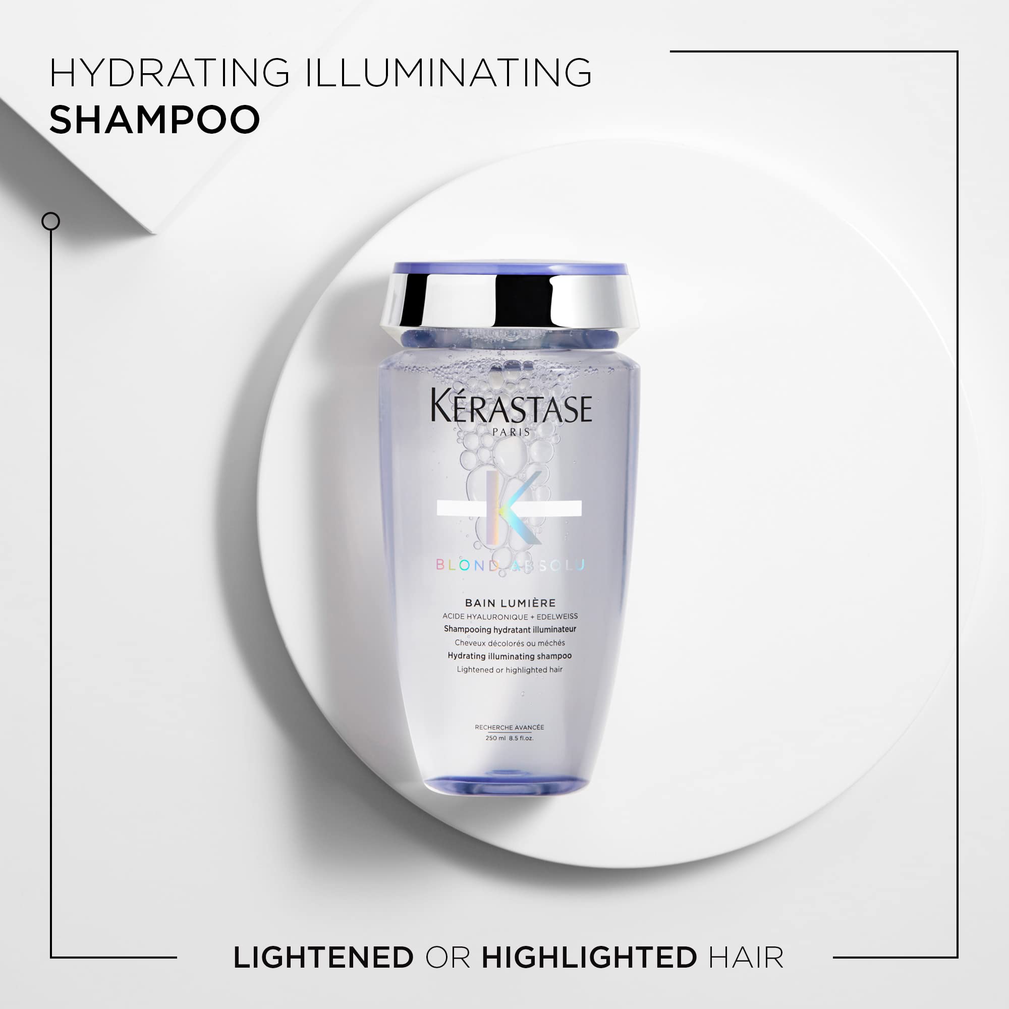 KÉRASTASE Blond Absolute Lumiere Illuminating Shampoo for Lightened Highlighted and Damaged Hair, Nourishes and Illuminates, Adds Softness & Shine, Strengthens Damaged Hair with Hyaluronic Acid
