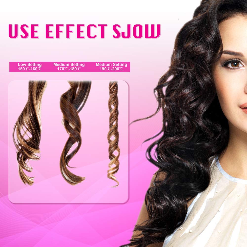 SevenPanda Hair Curler,Rotating Curling Tongs, Curling Iron, Cordless Auto Curler Restriction with Built-in Rechargeable Battery, Ceramic Professional Hair Curler USB Charging and Portable