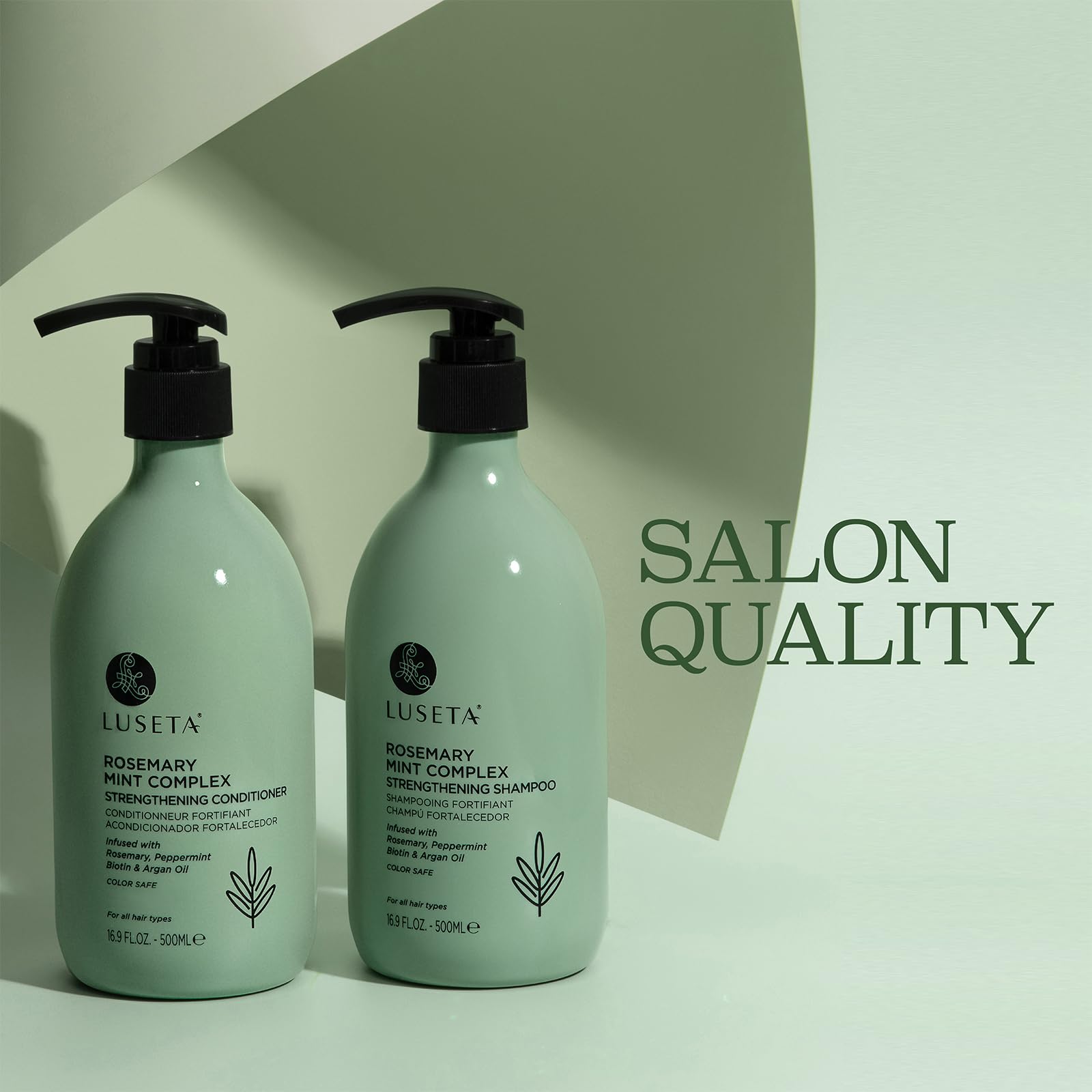 Luseta Rosemary Mint Shampoo and Conditioner Set for Stronger, Thicker and Longer Strands - Soft Shine, Anti-Hair Loss and Thinning, Growth Formula