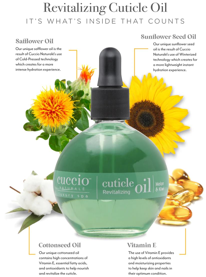 Cuccio Naturale Revitalising Cuticle Oil Melon & Kiwi, Green, 73 ml (Pack of 1)
