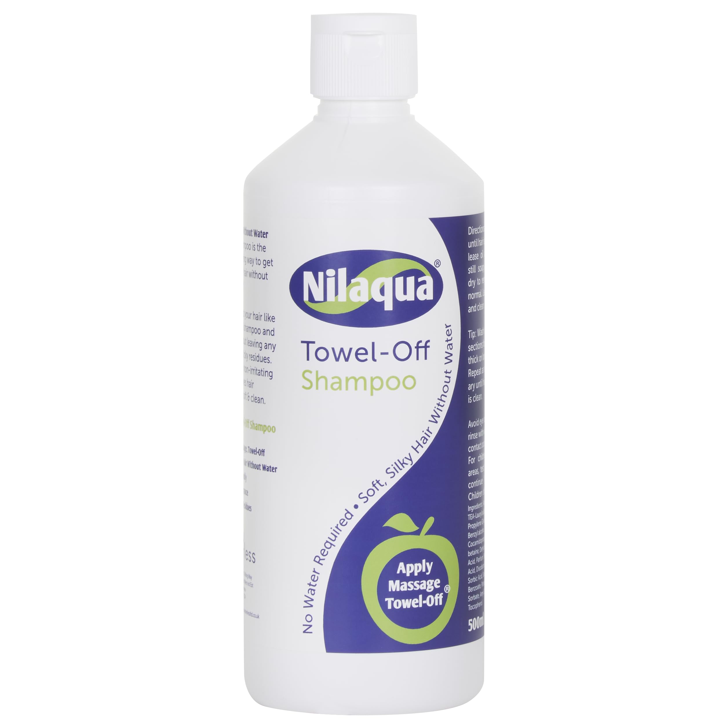 Nilaqua towel off shampoo, White, 16.91 Fl Ounce
