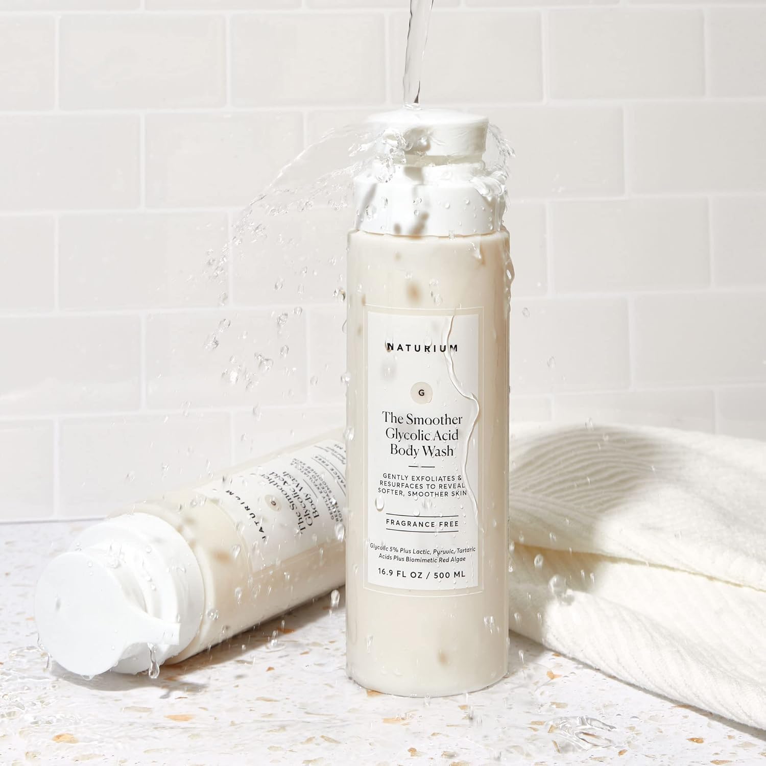 Naturium The Smoother Glycolic Acid Exfoliating Body Wash, Soft & Smoothing Cleanser | 16.9 FL OZ / 500 ML