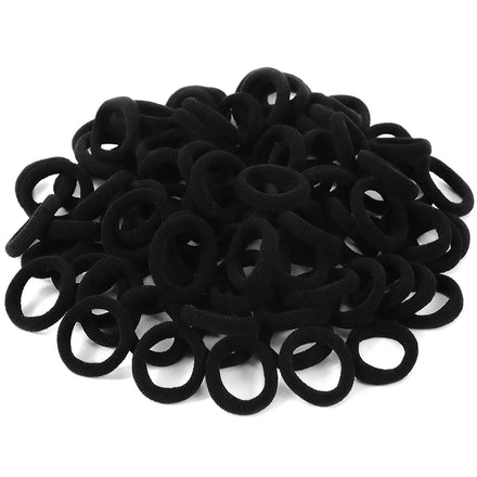 Hanyousheng 100 Pieces Baby Girl Hair Elastics, Mini Hair Elastics, Hair Ties for Girls, No Metal, Hair Elastics for Children, Black Hair