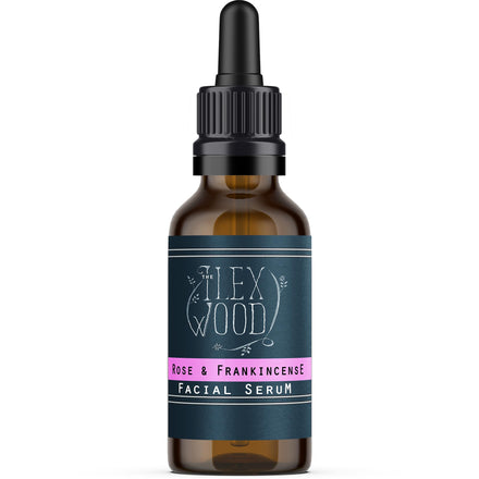 The Ilex Wood - Rose and Frankincense Face Serum - 100% Natural, Vegan, Moisturising, Anti Ageing, Wrinkle & Line Reducing Ingredients, Cruelty Free, Palm Oil Free, Plastic Free, Handcrafted - 20ml (0.68 fl oz)