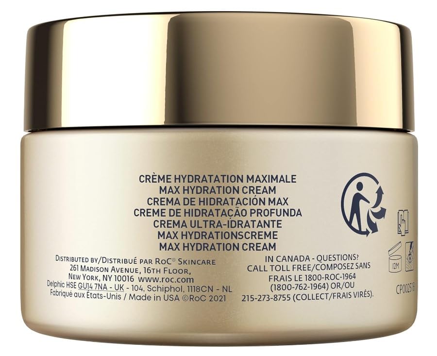 RoC Retinol Correxion Line Smoothing Max Hydration | Face Cream with Hyaluronic Acid, Anti-Wrinkle Moisturiser | 50 ml