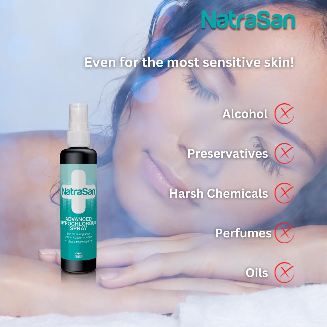NatraSan Advanced Hypochlorous Spray, Unmatched Cleansing to Soothe, Hydrate and Protect Your Skin. (250ml)